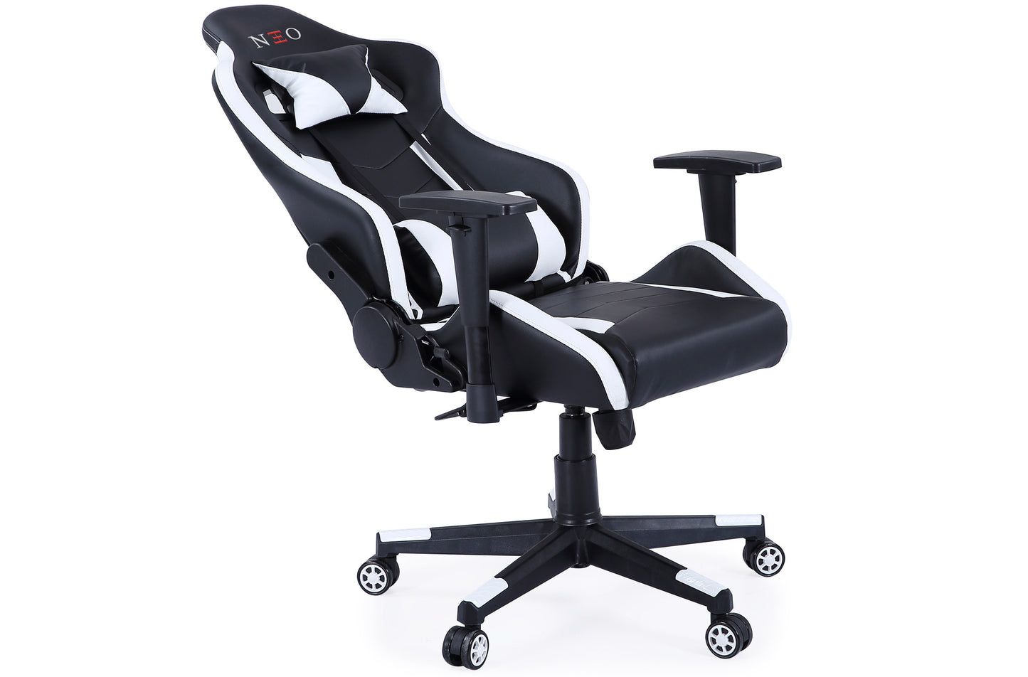 SILLÓN GIRATORIO Y RECLINABLE GAMER CLUTCH NEGRO / BLANCO