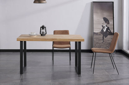 MESA COMEDOR FIJA NATURAL 140 x 80 CM  ROBLE NORDISH / NEGRO.