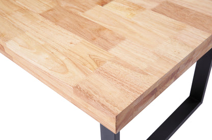 MESA COMEDOR FIJA NATURAL 140 x 80 CM  ROBLE NORDISH / NEGRO.
