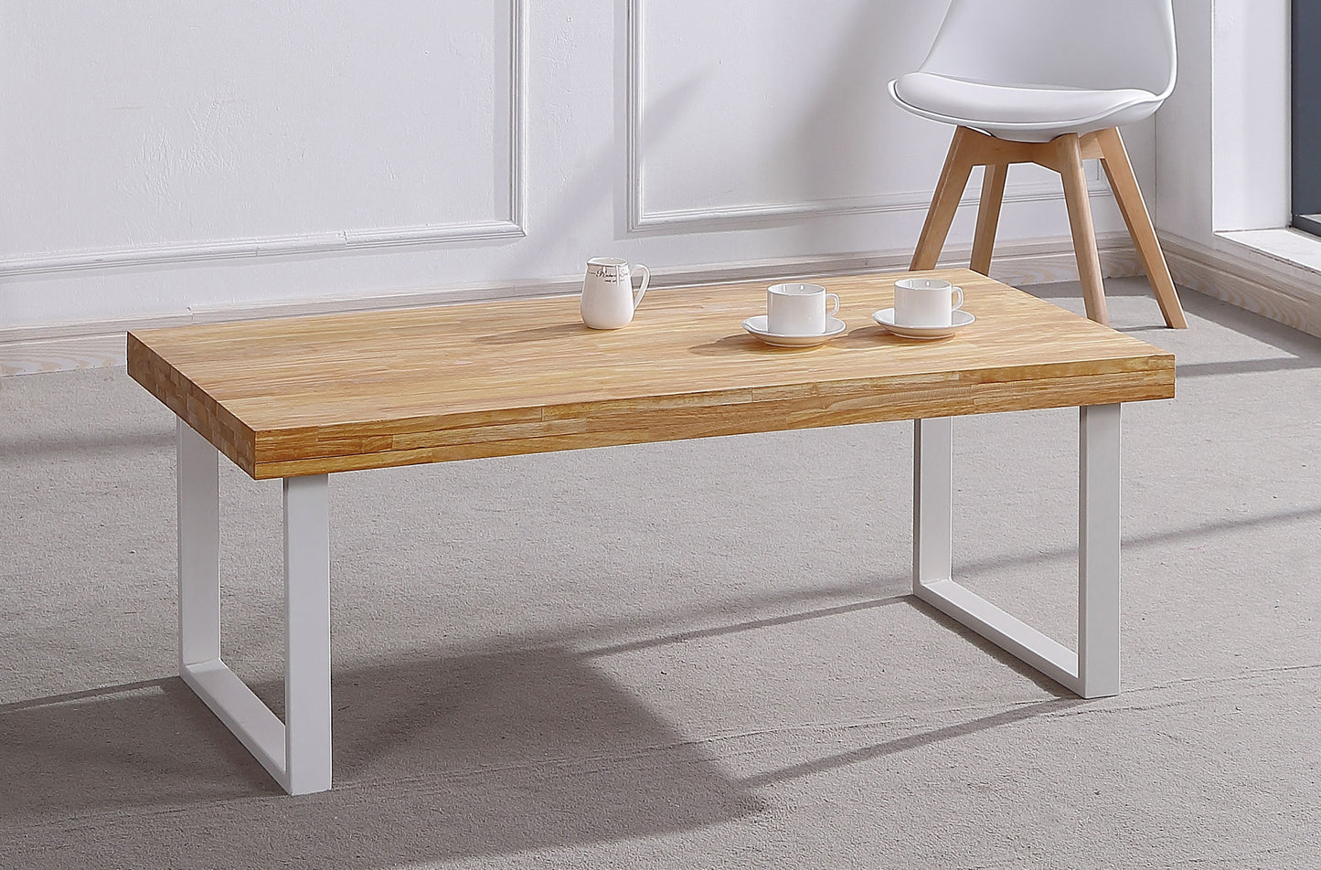 MESA CENTRO NATURAL 120 x 60 CM  ROBLE NORDISH / BLANCO.
