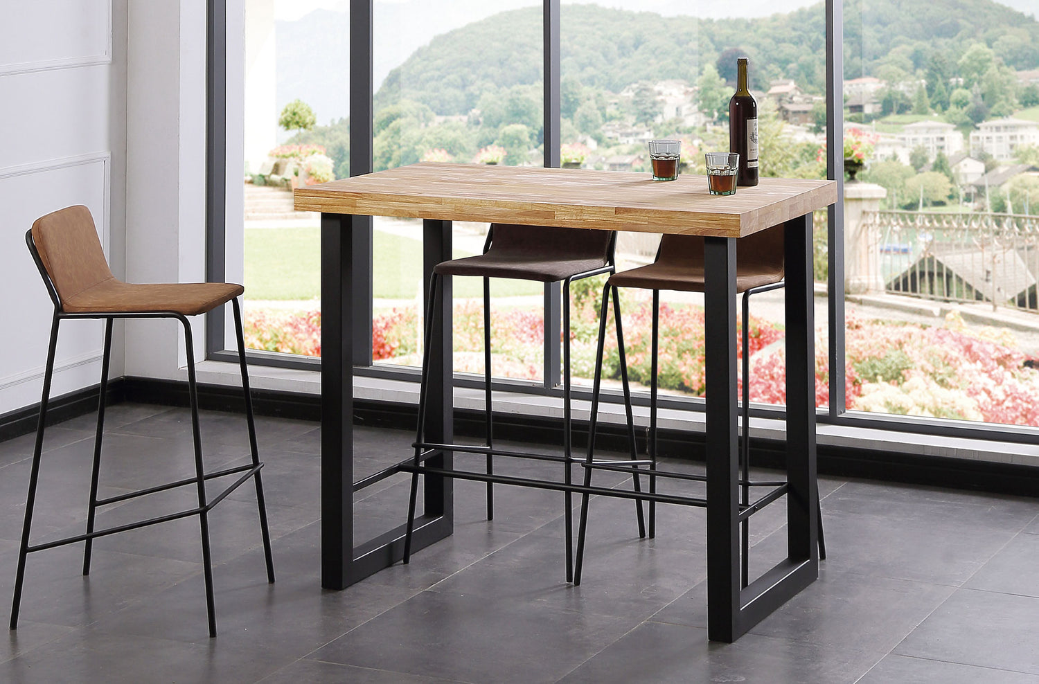 Mesa Alta Empire State 120x70 cm roble nordish/negro