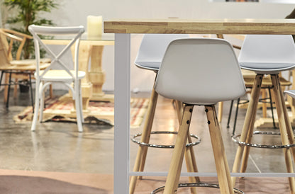 MESA ALTA LOFT 120 X 70 CM  ROBLE NORDISH / BLANCO.
