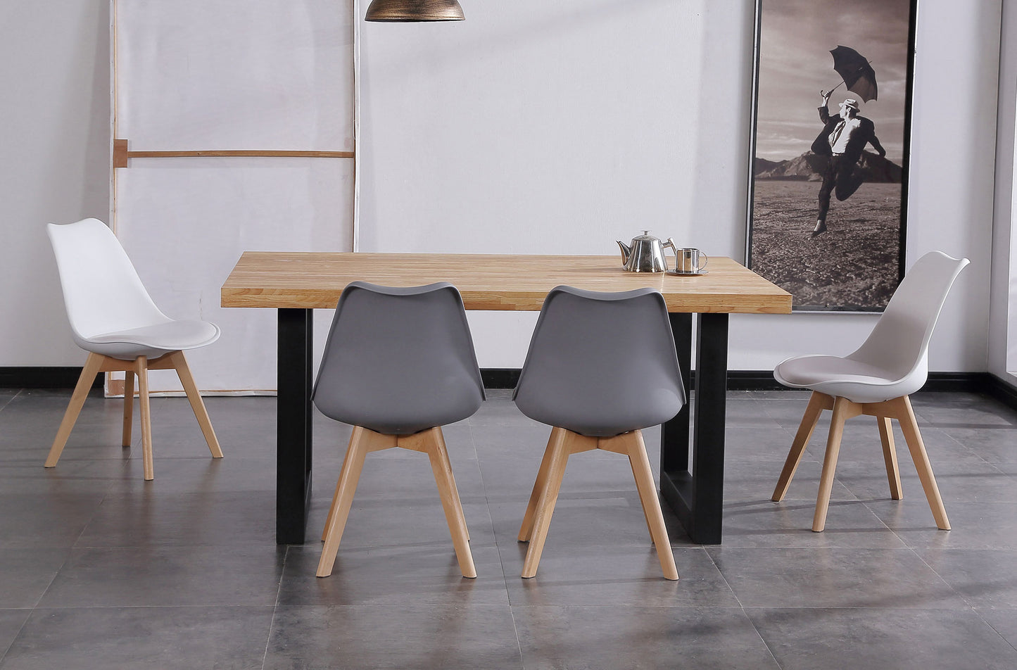 MESA COMEDOR FIJA TORONTO 160 x 100 CM  ROBLE NORDISH / NEGRO