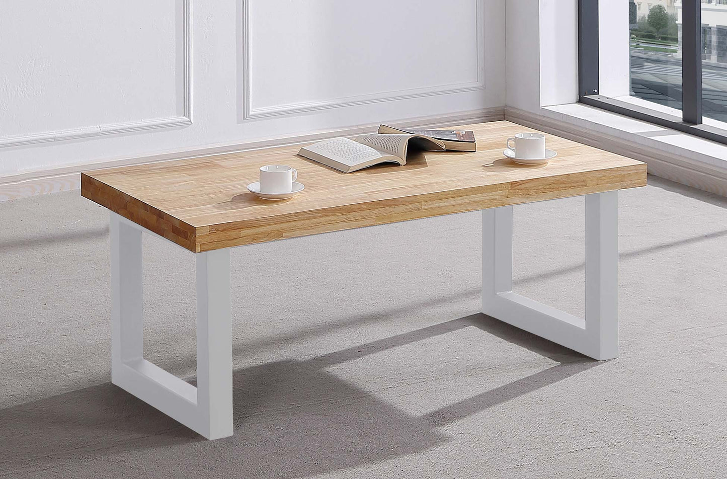 MESA CENTRO ELEVABLE ECLIPSE 120 x 60 CM ROBLE NORDISH/ BLANCO
