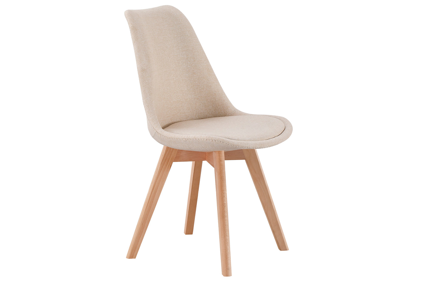 Silla comedor tapizada Bistro tejido beige (Pack 4 unidades)