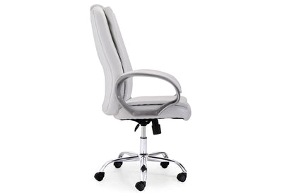 SILLÓN GIRATORIO ATLAS SÍMIL PIEL BLANCO