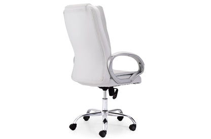 SILLÓN GIRATORIO ATLAS SÍMIL PIEL BLANCO