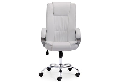 SILLÓN GIRATORIO ATLAS SÍMIL PIEL BLANCO