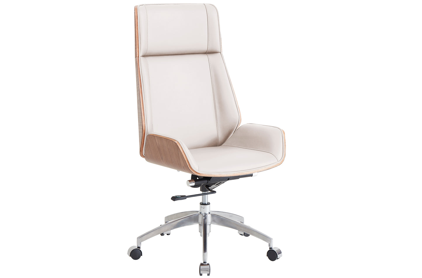 SILLON GIRATORIO ULRICH SIMIL PIEL BLANCO CREMA