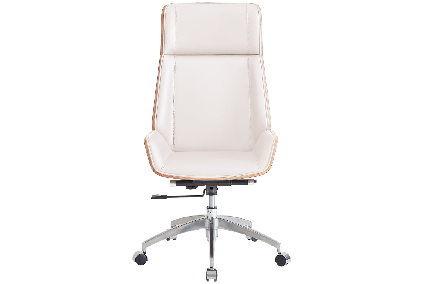 SILLON GIRATORIO ULRICH SIMIL PIEL BLANCO CREMA.