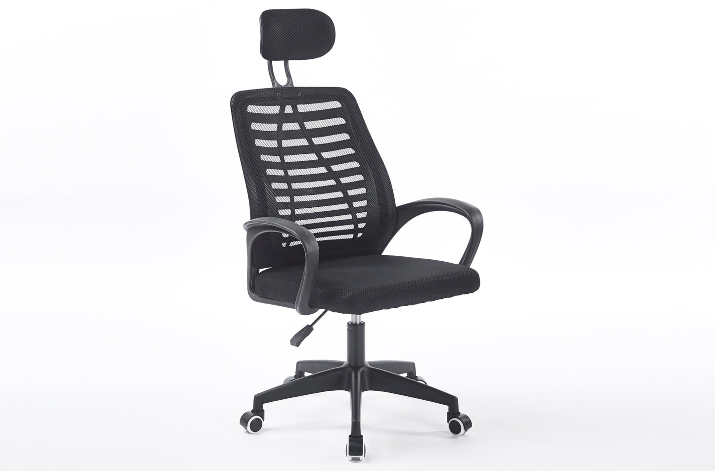 SILLON GIRATORIO CON REPOSACABEZAS KNECK RED TRANSPIRABLE NEGRO