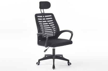 SILLON GIRATORIO CON REPOSACABEZAS KNECK RED TRANSPIRABLE NEGRO