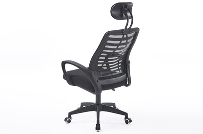 SILLON GIRATORIO CON REPOSACABEZAS KNECK RED TRANSPIRABLE NEGRO
