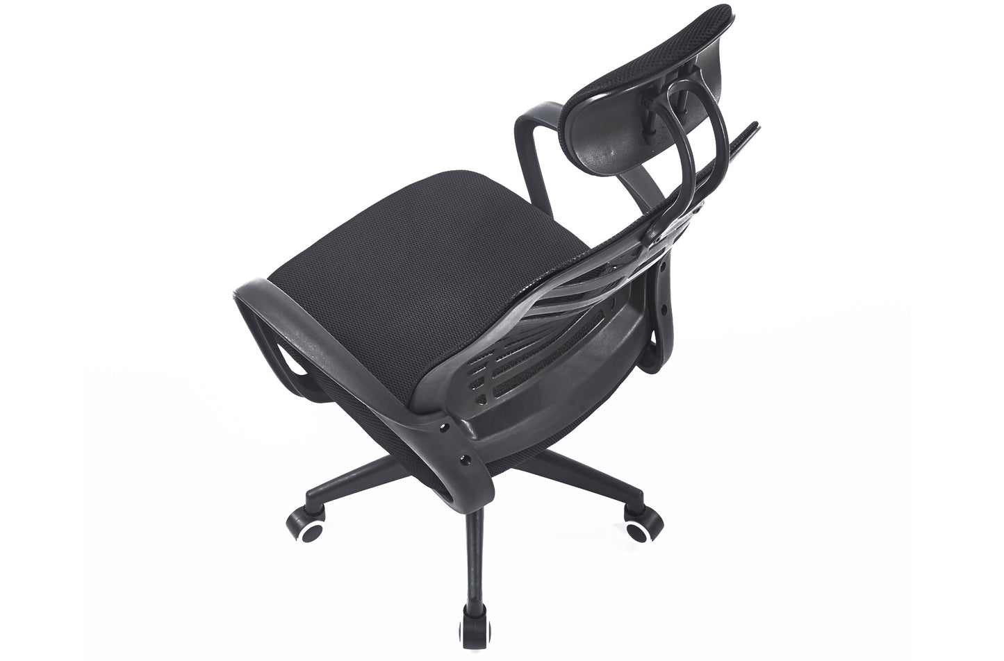 SILLON GIRATORIO CON REPOSACABEZAS KNECK RED TRANSPIRABLE NEGRO