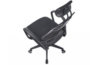 SILLON GIRATORIO CON REPOSACABEZAS KNECK RED TRANSPIRABLE NEGRO