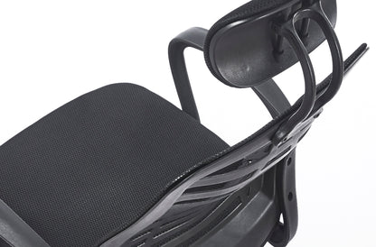 SILLON GIRATORIO CON REPOSACABEZAS KNECK RED TRANSPIRABLE NEGRO