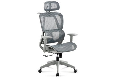 PACK x4 - SILLA COMEDOR HERMES TEJIDO GRIS / OAK
