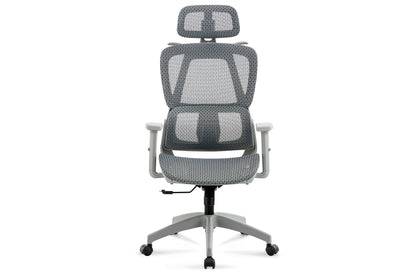 PACK x4 - SILLA COMEDOR HERMES TEJIDO GRIS / OAK