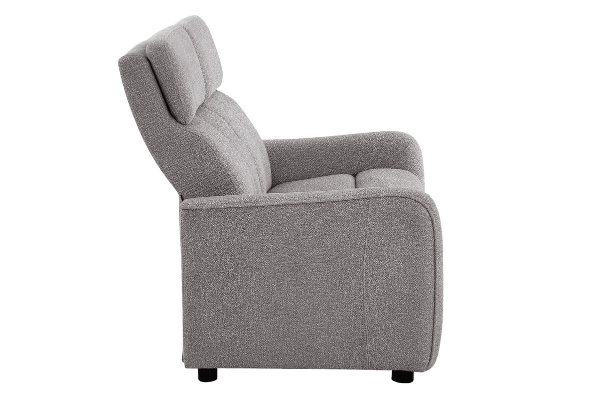 Sofa Relax 2 Plazas Fijas Pilot Tejido Leo Gris