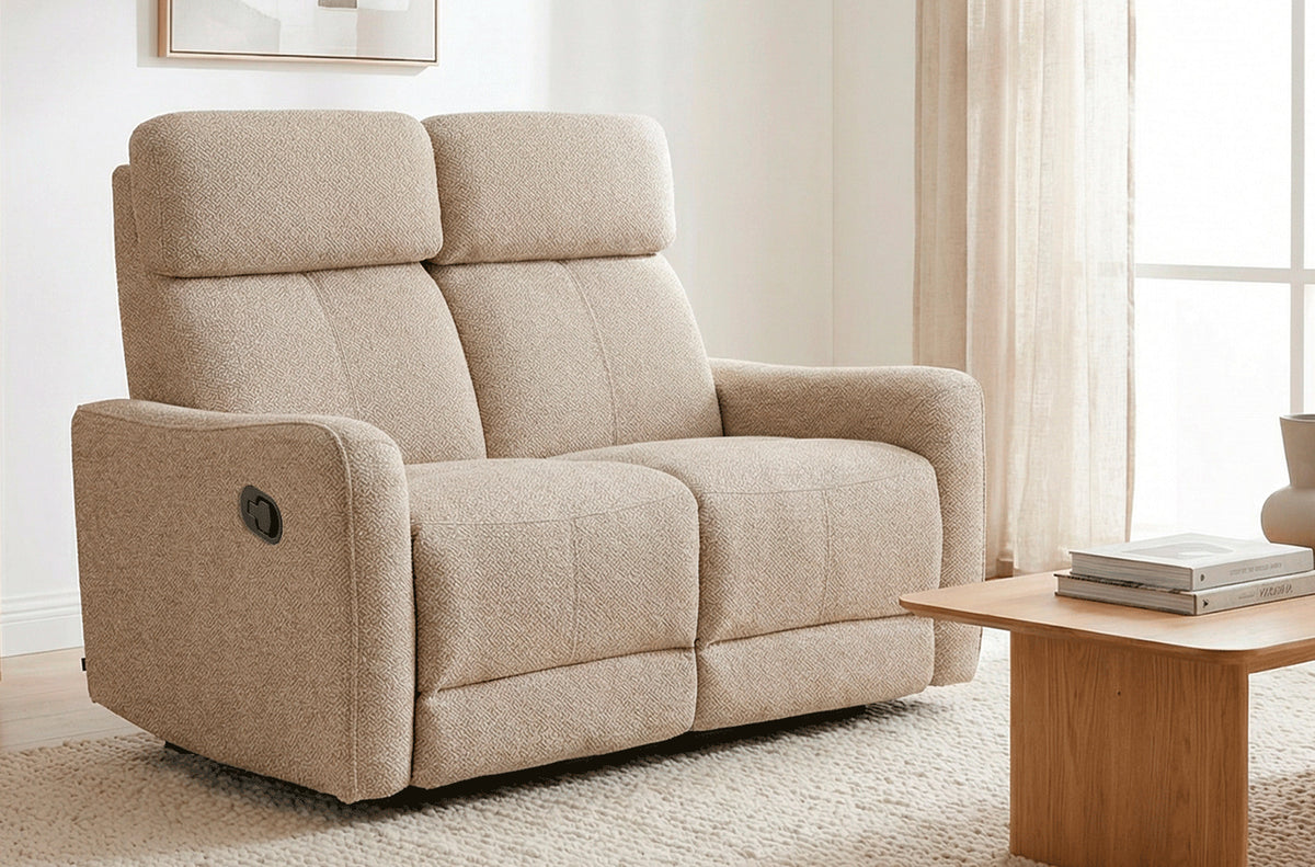 Sofa Relax 2 Plazas con 2 Relax Manuales Pilot Tejido Leo Gris