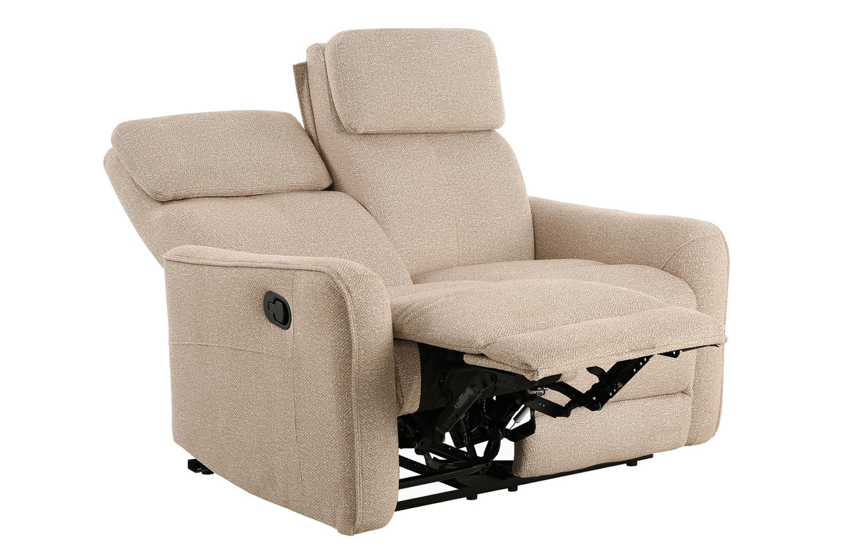 Sofa Relax 2 Plazas con 2 Relax Manuales Pilot Tejido Leo Gris