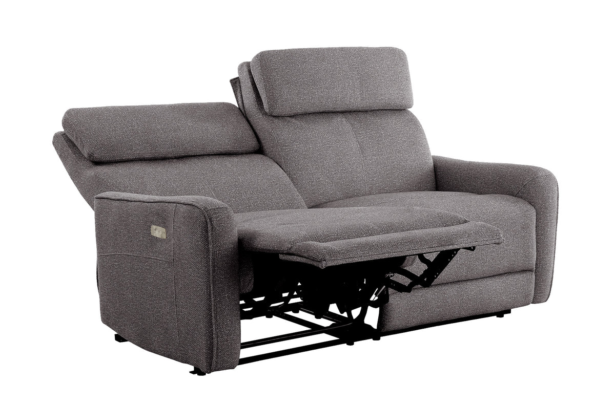 Sofa Relax 3 Plazas con 2 Relax Electricos Pilot Tejido Leo Gris
