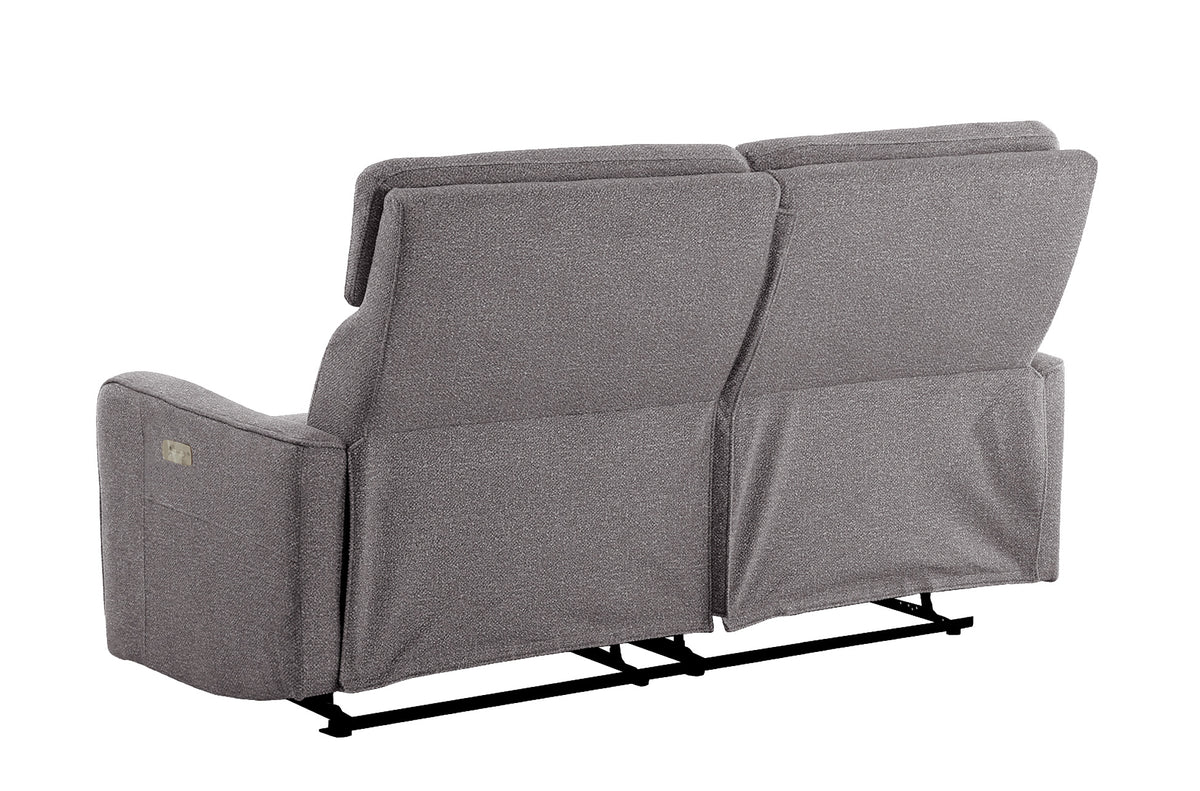 Sofa Relax 3 Plazas con 2 Relax Electricos Pilot Tejido Leo Gris