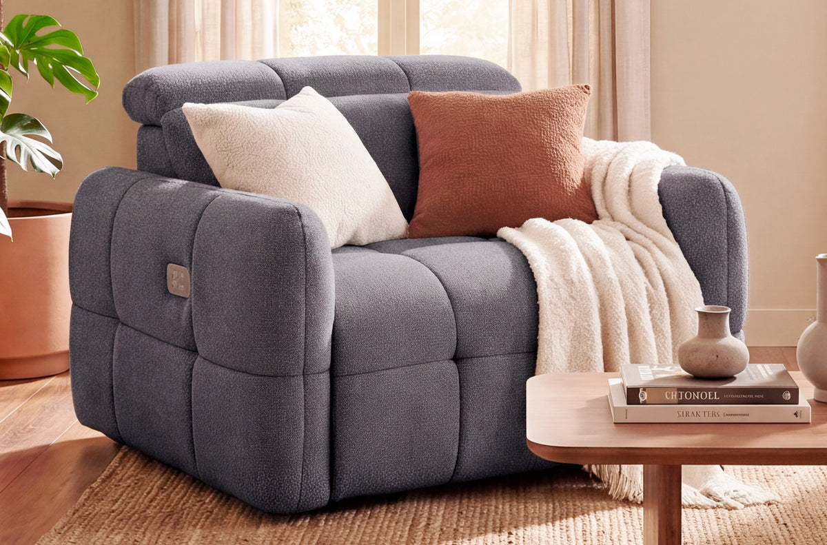 Sillon Relax Electrico Gustaf Tejido Leo Gris