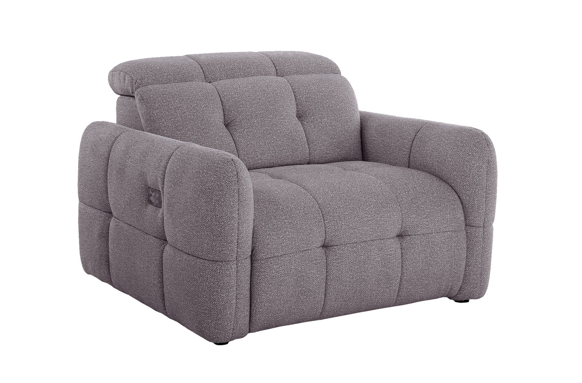 Sillon Relax Electrico Gustaf Tejido Leo Gris