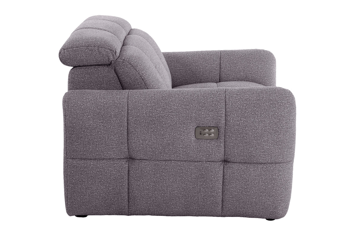 Sillon Relax Electrico Gustaf Tejido Leo Gris