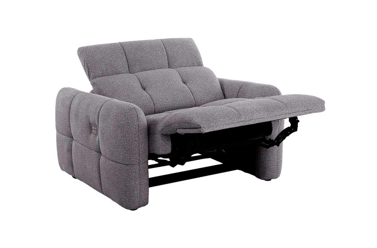 Sillon Relax Electrico Gustaf Tejido Leo Gris