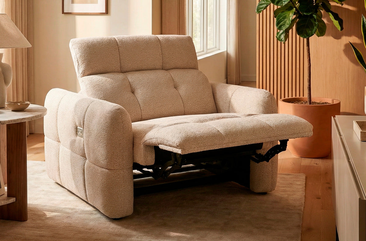 Sillon Relax Electrico Gustaf Tejido Leo Beige