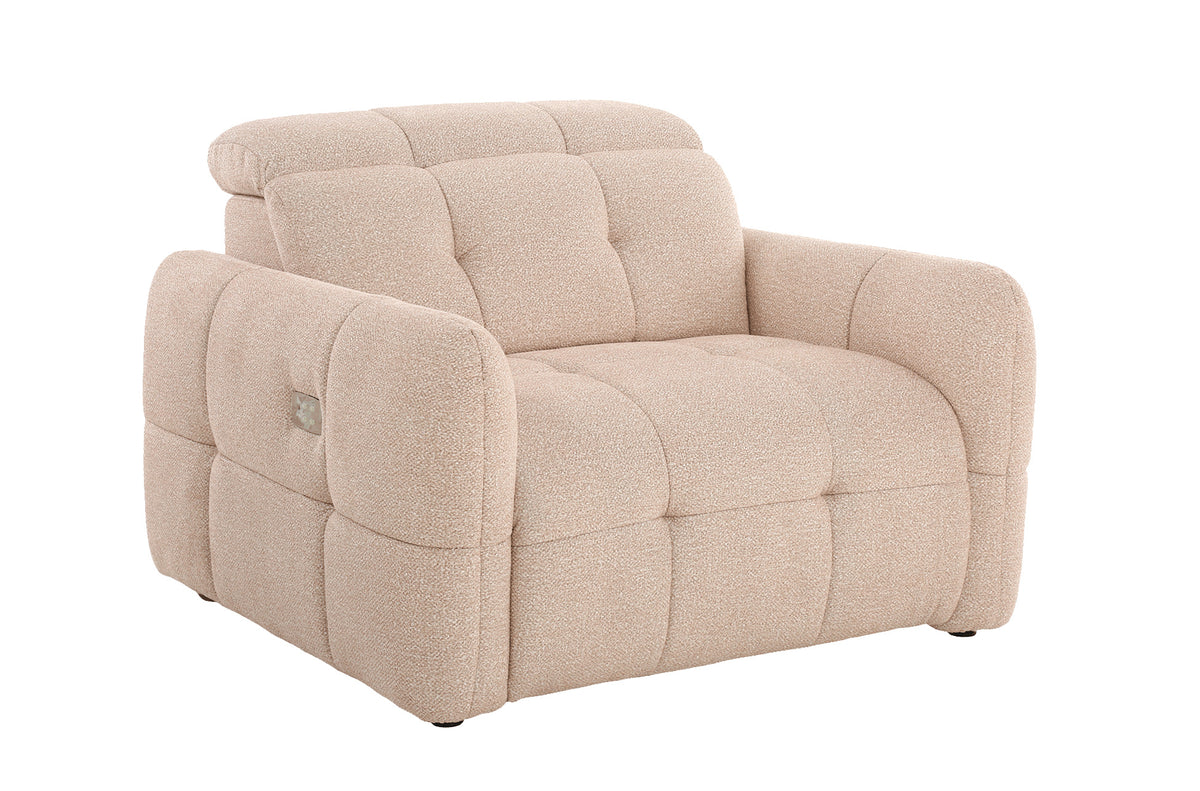 Sillon Relax Electrico Gustaf Tejido Leo Beige