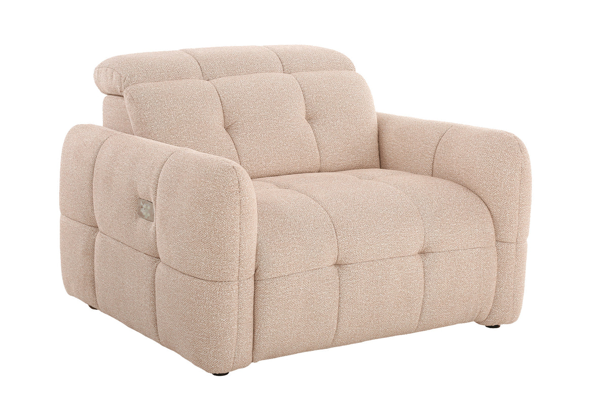 Sillon Relax Electrico Gustaf Tejido Leo Beige