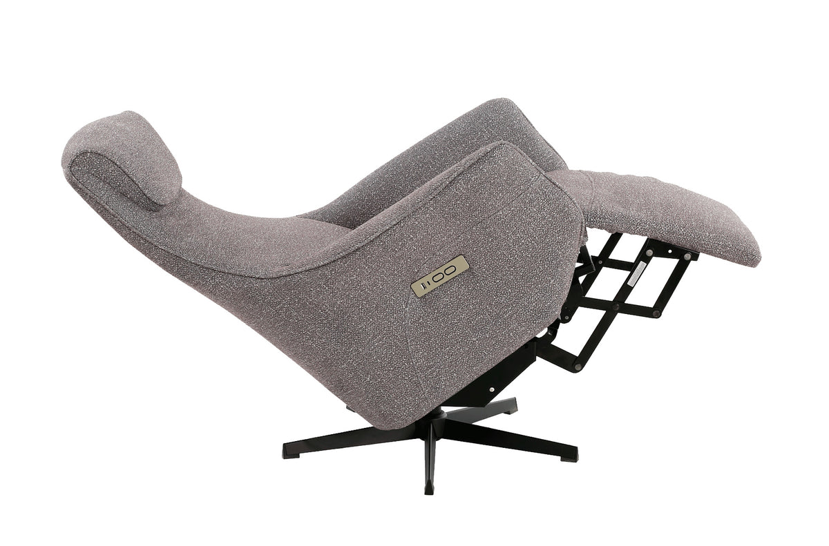 Sillon Relax Electrico Zero Gravity Tejido Leo Gris