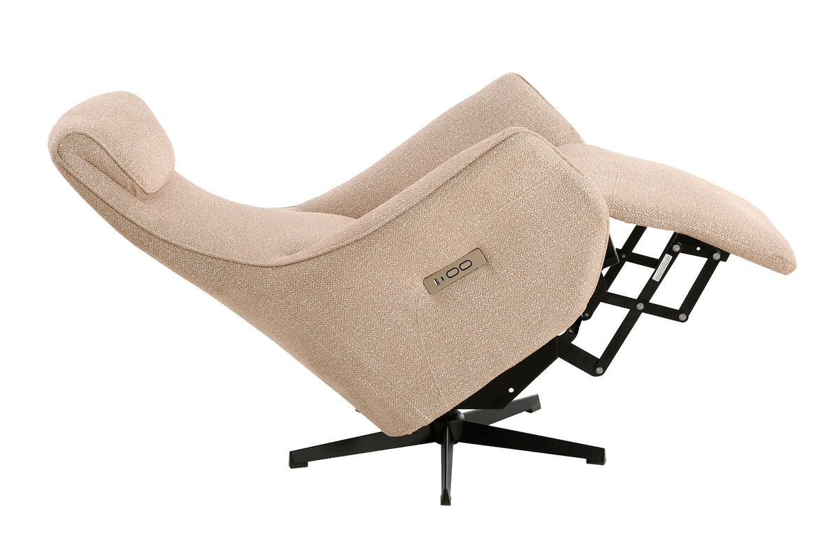Sillon Relax Electrico Zero Gravity Tejido Leo Beige