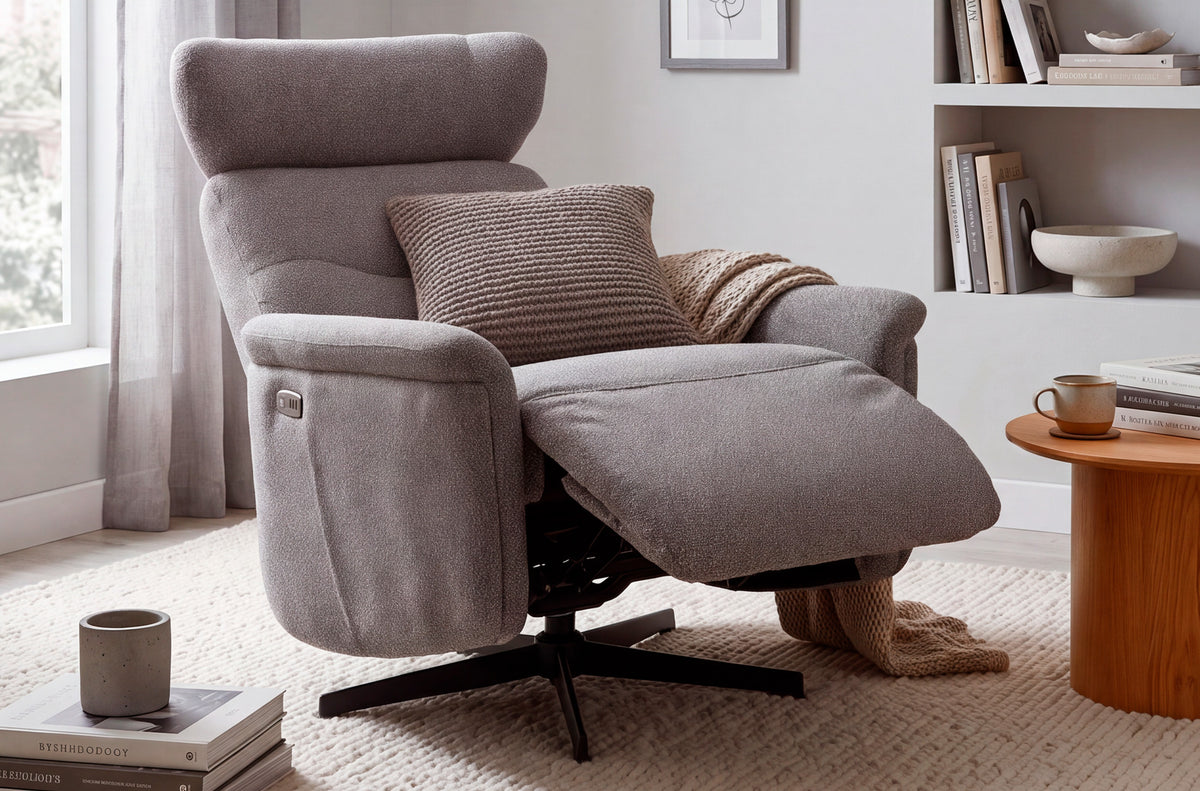 Sillon Relax Eléctrico Valter Tejido Gris