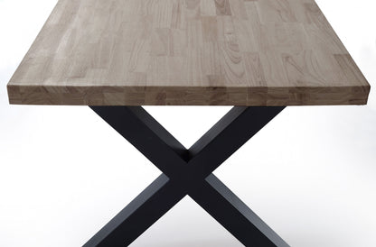 MESA COMEDOR FIJA NUEVA YORK 160 x 90 CM  ROBLE AMERICAN / NEGRO