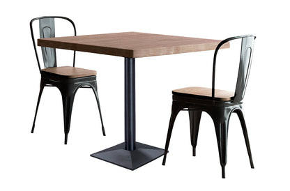 MESA NÁPOLES 70 x 70 CM  ROBLE ROBLE OSCURO  / NEGRO