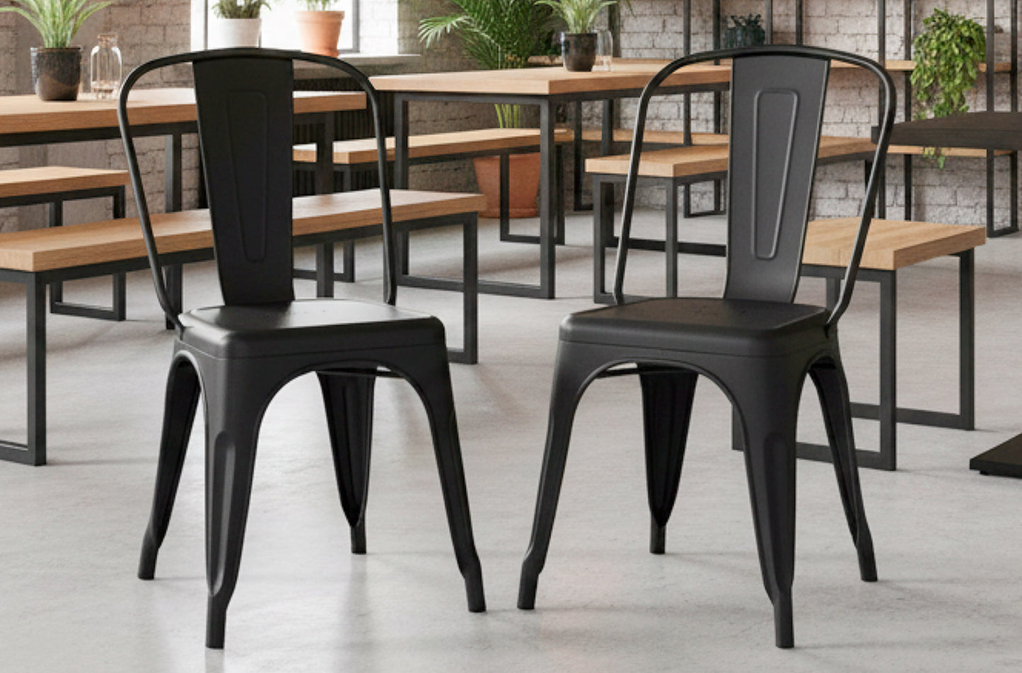 Silla comedor Tolix negro (Pack 4 unidades)
