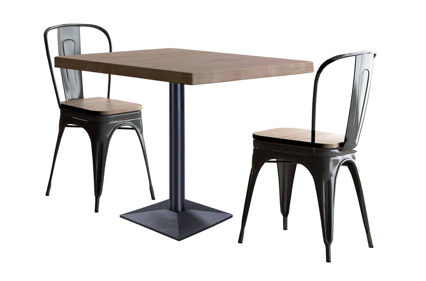 MESA NÁPOLES 80 x 60 CM ROBLE OSCURO / NEGRO