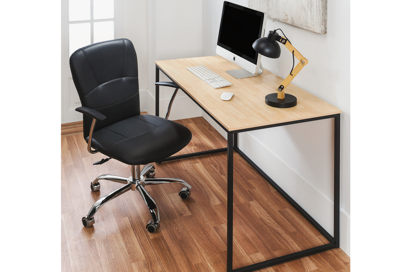 MESA ESTUDIO MIA ROBLE NORDISH / NEGRO 120 X 60 CM.