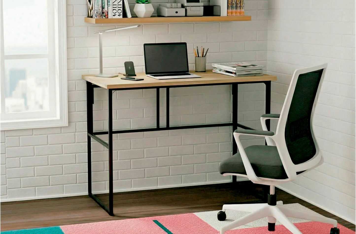 MESA ESTUDIO PLEGABLE 120 x 50 CM 0AK / NEGRO