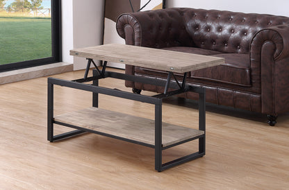 MESA CENTRO ELEVABLE Y EXTENSIBLE TERRA  100 x 45 CM ROBLE HONEY / NEGRO
