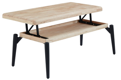 MESA CENTRO ELEVABLE LUNA 120 x 60 CM ROBLE NORDISH / NEGRO