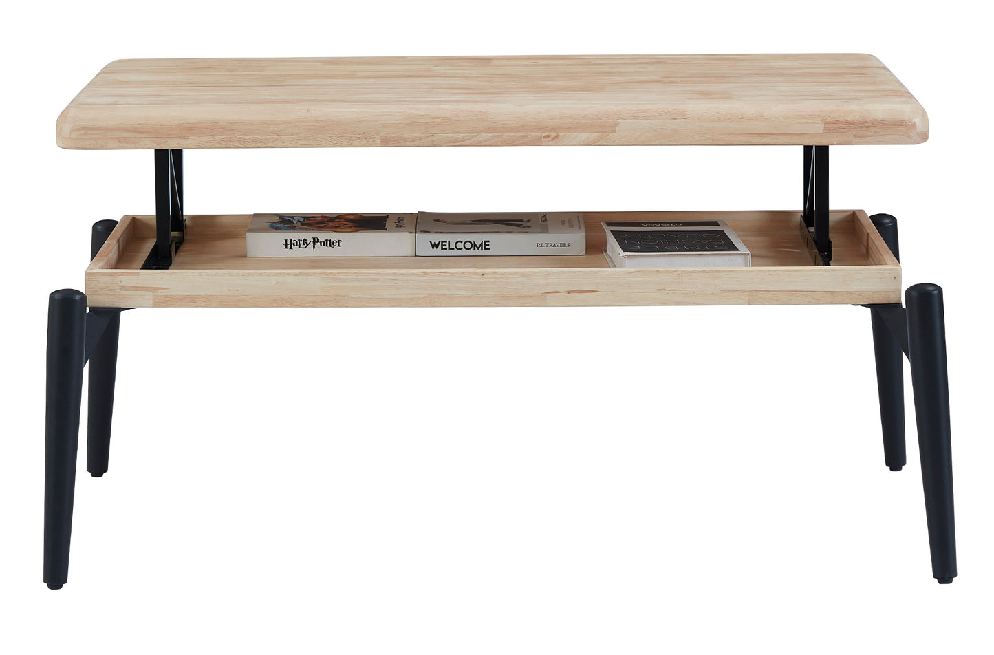 MESA CENTRO ELEVABLE LUNA 120 x 60 CM ROBLE NORDISH / NEGRO