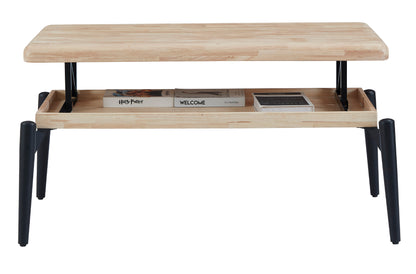 MESA CENTRO ELEVABLE LUNA 120 x 60 CM ROBLE NORDISH / NEGRO
