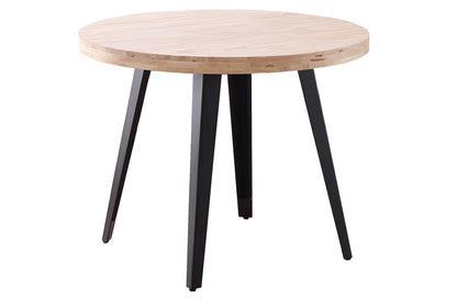 MESA COMEDOR REDONDA FIJA PARÍS 100 CM ROBLE NORDISH / NEGRO