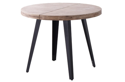 MESA COMEDOR REDONDA EXTENSIBLE PARÍS 100/140/180 CM  ROBLE HONEY / NEGRO