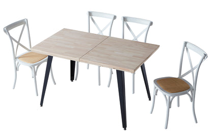 MESA COMEDOR EXTENSIBLE PARÍS 140/180/220 x 80 CM  ROBLE NORDISH / NEGRO